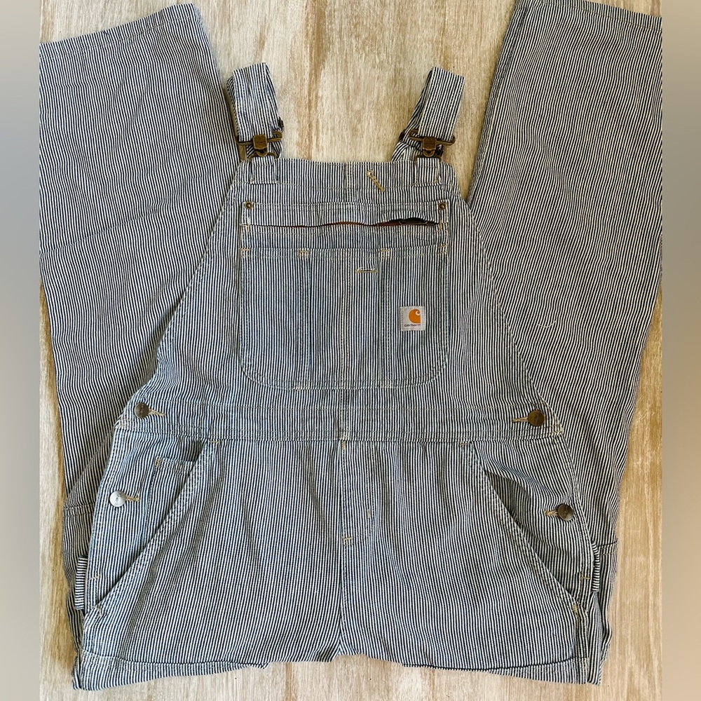Carhartt Pinstripe Navy and White Womens overalls